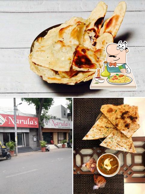 The photo of food and exterior at Narula