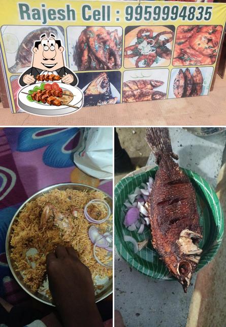 Food at Rajesh fish fry center