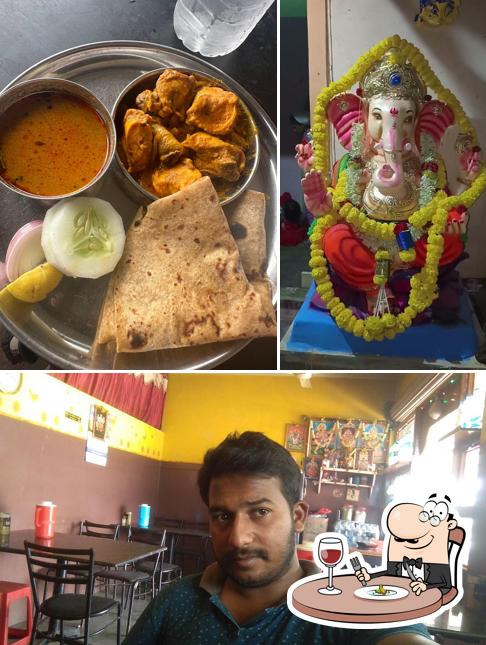 Check out the picture showing food and interior at Keralapura Hindu Military Hotel