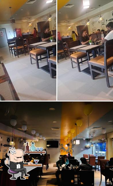 The interior of Amogha Multicuisine Family Restaurant