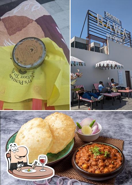 Check out the image showing food and exterior at Hotel Bawa Udaipur