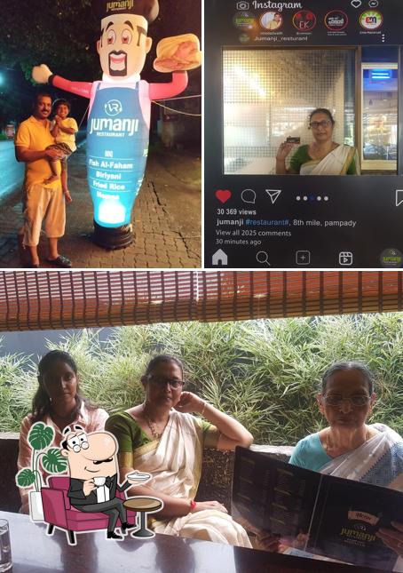 The restaurant's interior and food