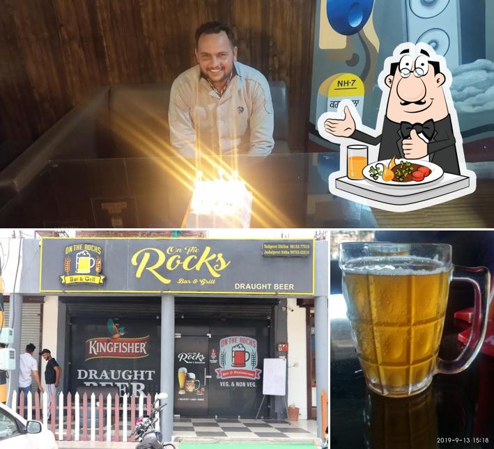 The picture of food and exterior at NEW ON THE ROCKS Bar & Restaurant