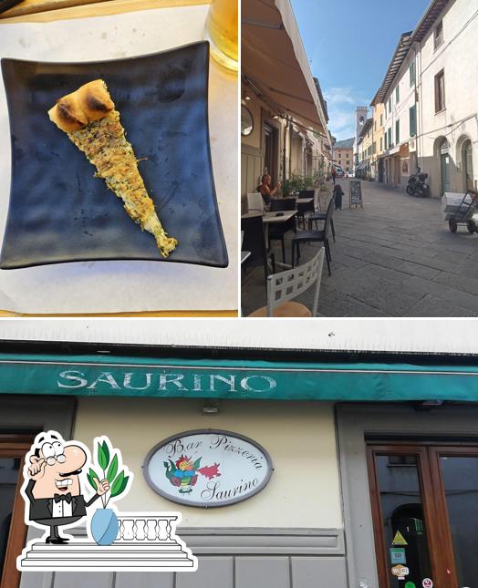 Dai un’occhiata alla immagine che raffigura la esterno e cibo di Pizzeria Saurino