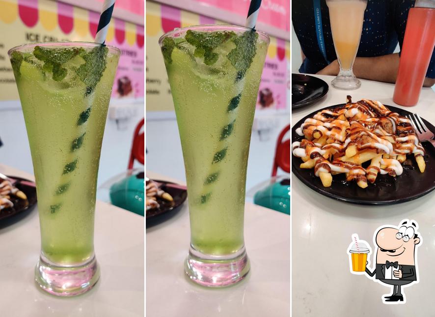 Enjoy a beverage at Cafe pinkberry
