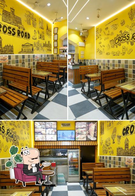 The interior of CROSS ROAD Cafe And Restro