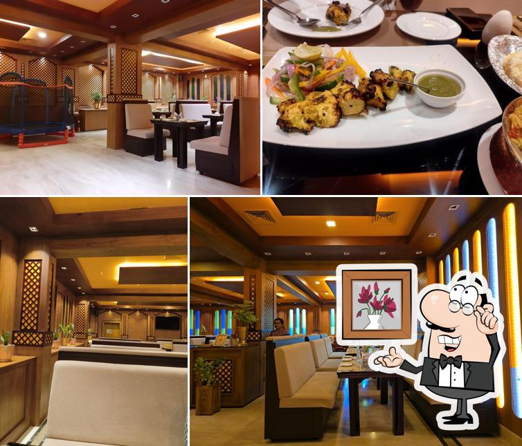 Take a seat at one of the tables at Saffron Restaurant