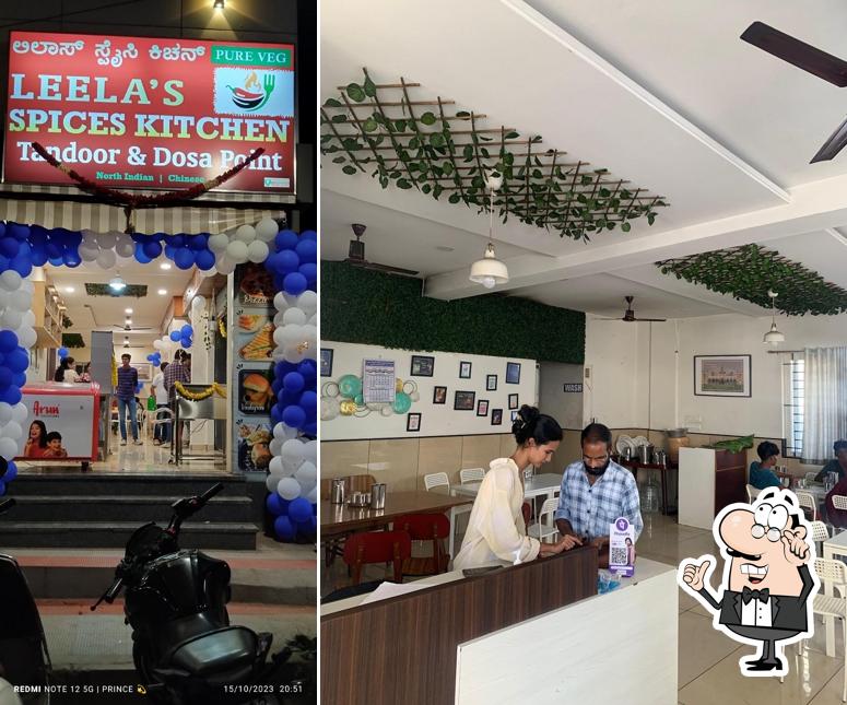 Take a seat at one of the tables at Leela's spices kitchen