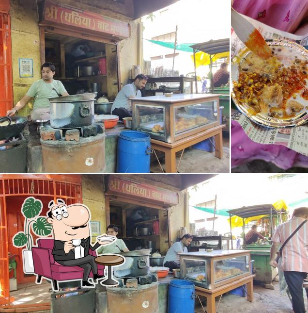 The image of interior and food at Shree (Thaliya) Chat Bhandar