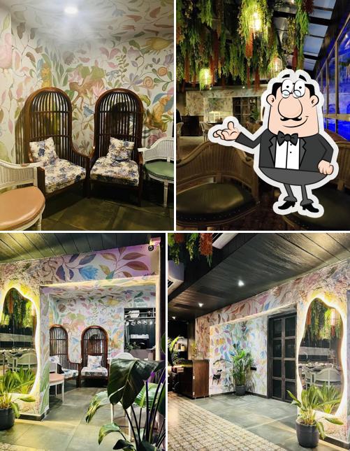 Take a seat at one of the tables at Basil Garden