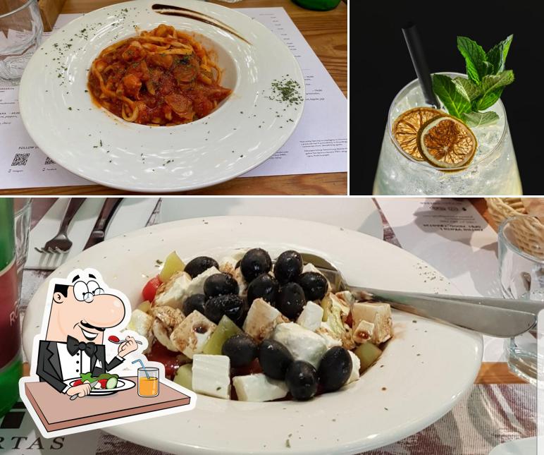 La foto di cibo e bevanda da Pizzeria Portas