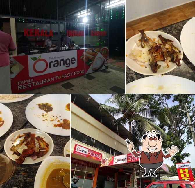 Food at Orange restaurant and fast food