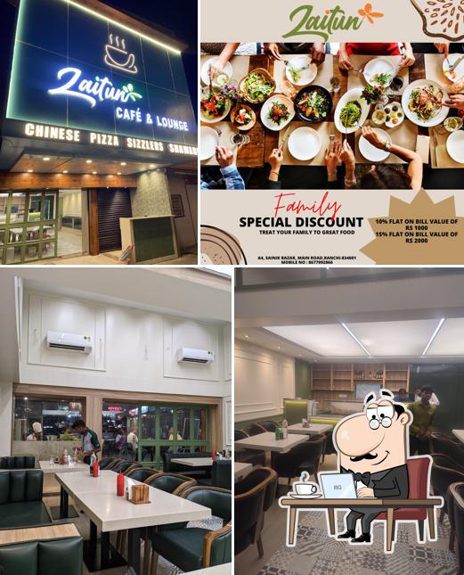 The interior of Zaitun Cafe & lounge