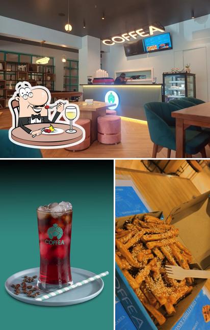 Take a look at the picture displaying food and interior at Coffea Satara