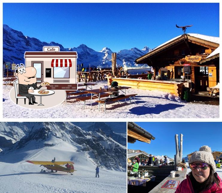 Goditi la vista dagli esterni di Spycher Bar