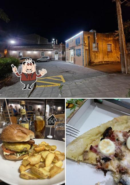 La cibo e esterno del ristorante