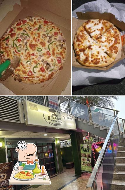 The image of Mr. & Mrs. Pizza’s food and exterior