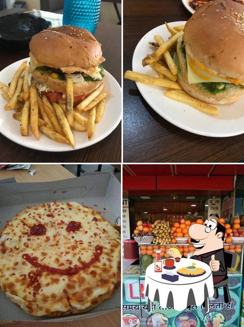 Get a burger at Papa Razzi Restaurant