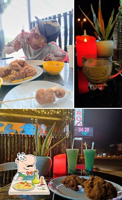 Check out the image displaying food and interior at 04:20 cafe