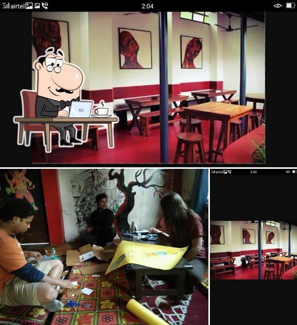 The interior of Artcafe Kasol