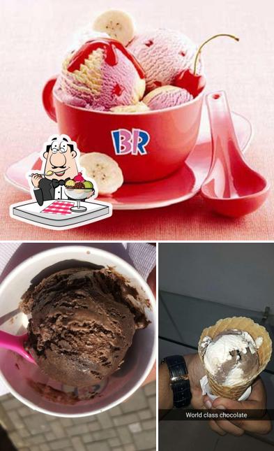Baskin Robbins offers a variety of desserts