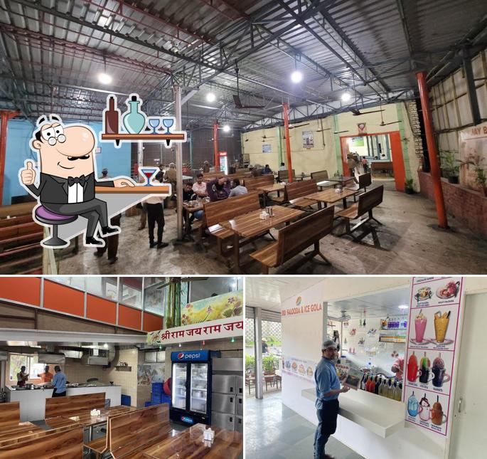 Take a seat at one of the tables at Jay Bajrang Dhaba