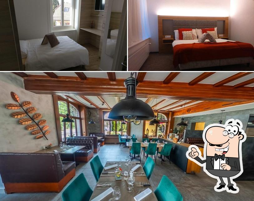 La foto della interni e cibo di Hôtel-Restaurant L'Acacia SA