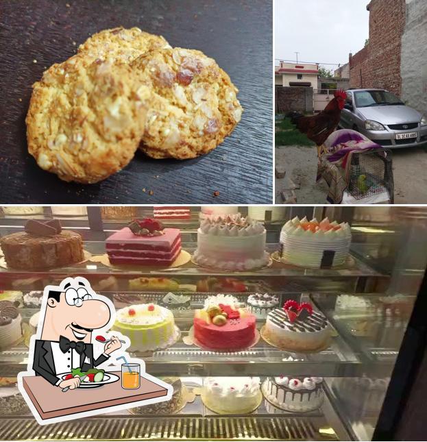 Check out the picture displaying food and exterior at Manoj Baker's
