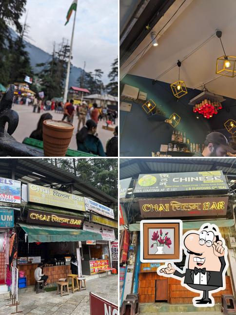 The restaurant's interior and food