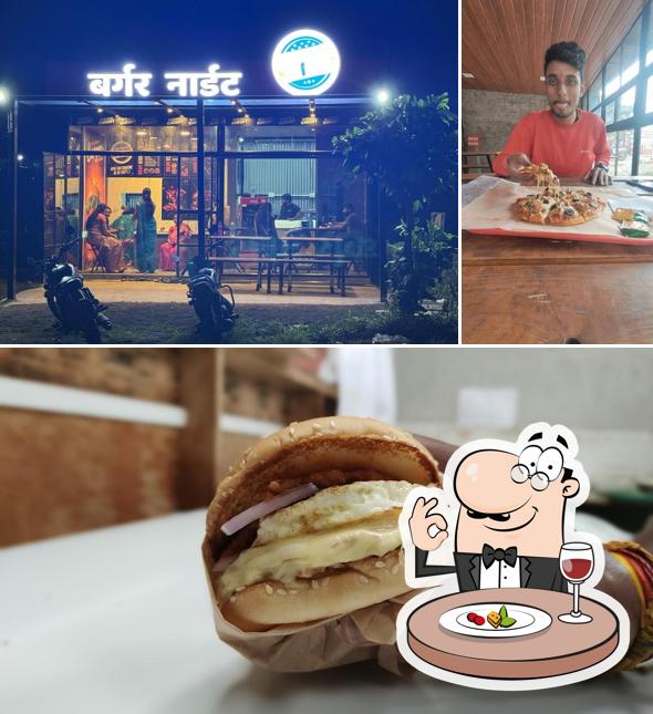 Take a look at the photo showing food and exterior at Burger knight