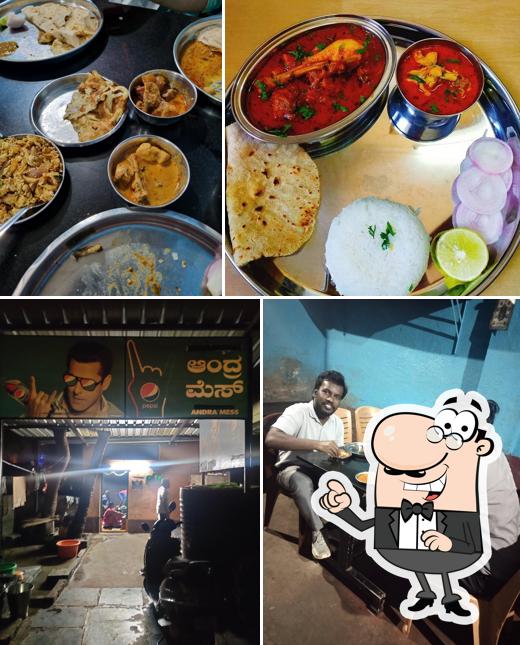 Among various things one can find interior and food at Andhra Mess
