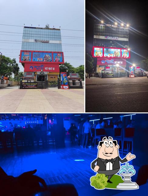 The image of Galaxy Resto Bar Lounge’s exterior and interior