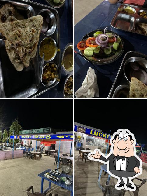 Old Lucky Dhaba is distinguished by interior and food