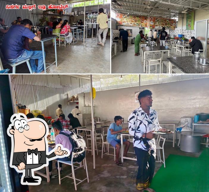 The interior of Nisarga Mallige Idli Hotel