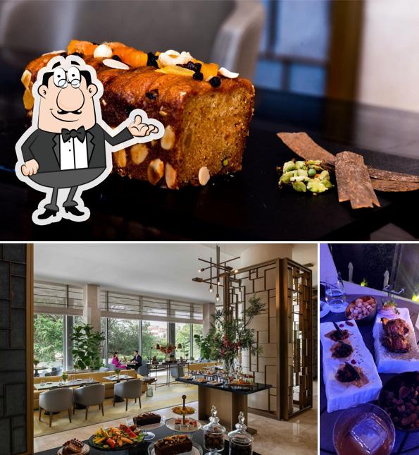 The restaurant's interior and food