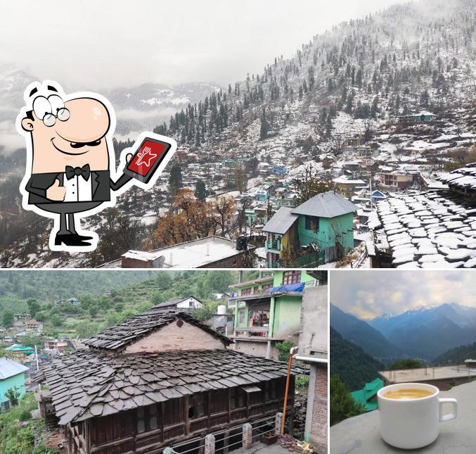 Check out the photo showing exterior and beverage at Third Eye Guesthouse & Cafe, Tosh, Himachal Pradesh, India