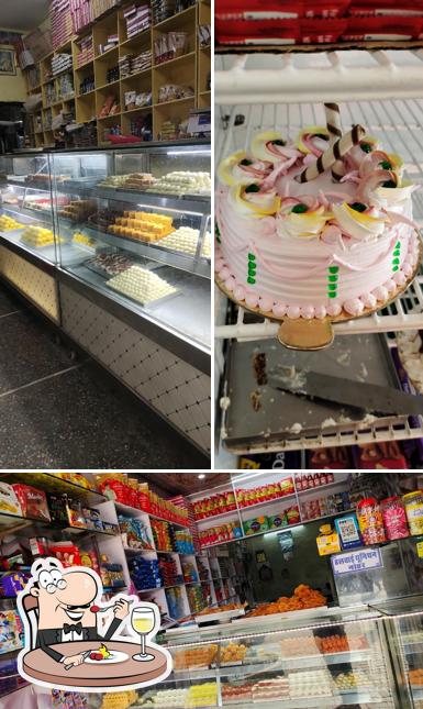 This is the picture depicting food and interior at balaji misthan bhandar and bakery