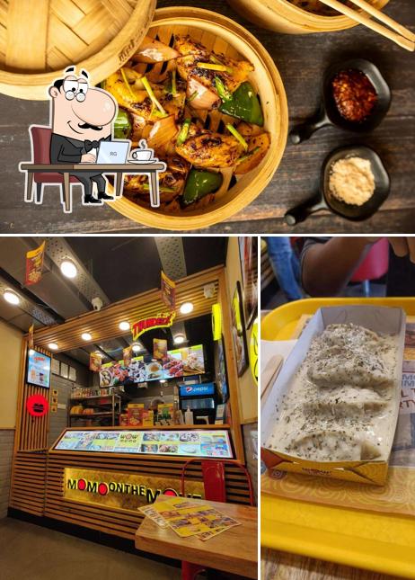 The restaurant's interior and food