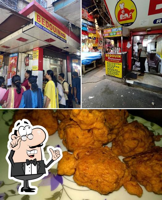 The restaurant's interior and food