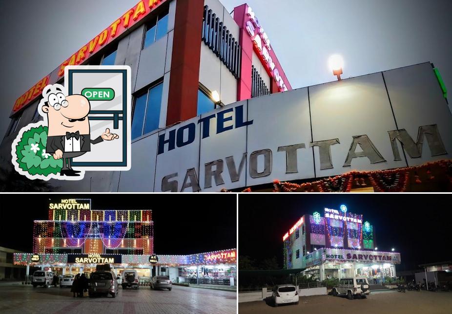 The exterior of Hotel Sarvottam