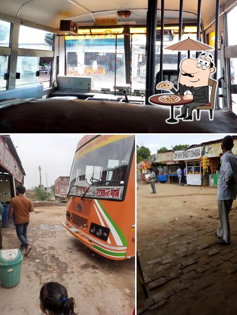 The image of Om Shiv Shakti Dhaba’s exterior and interior