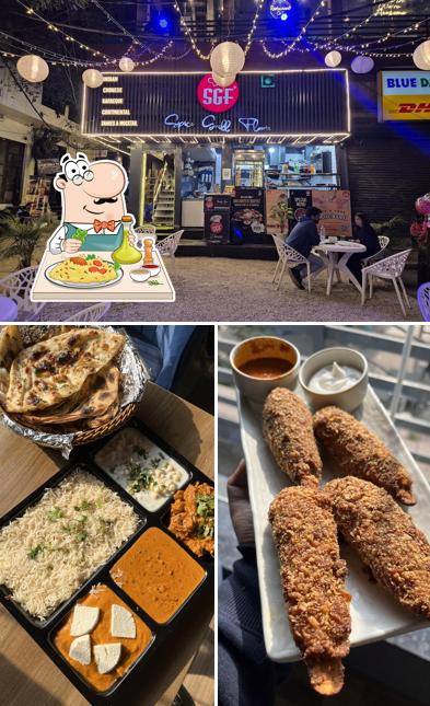 Among various things one can find food and interior at Spice Grill Flame