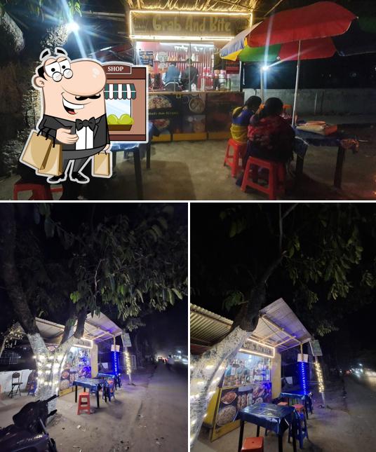 Among different things one can find exterior and interior at Grab And Bite