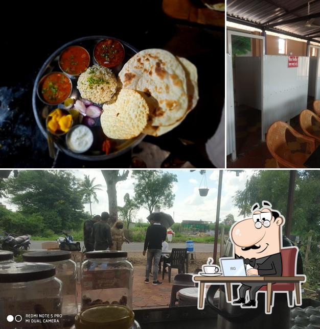 The image of interior and food at New Maharashtra Dhaba