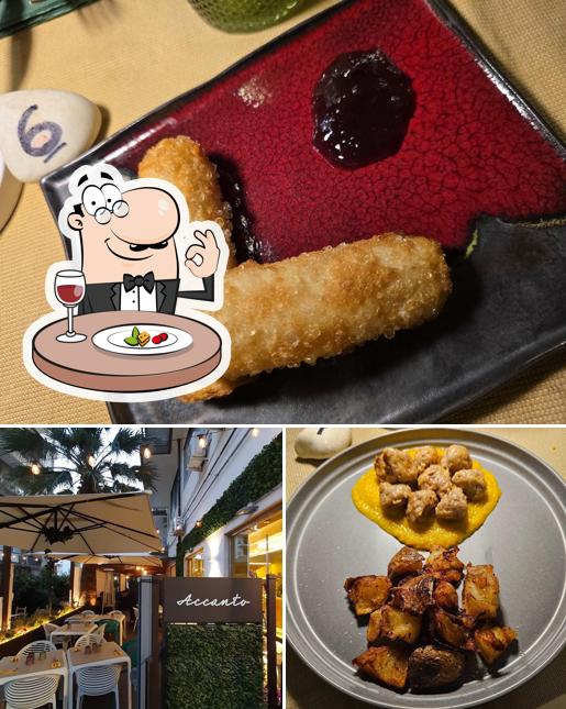 Questa è la foto che mostra la cibo e interni di Accanto