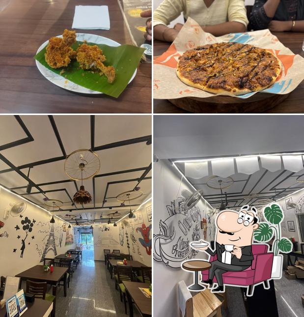Among different things one can find interior and food at KKFC BANGARPET