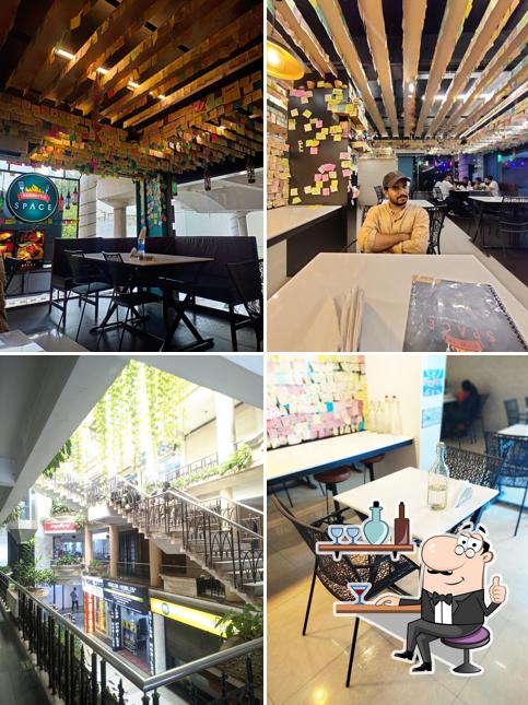Take a seat at one of the tables at Barbecue Space