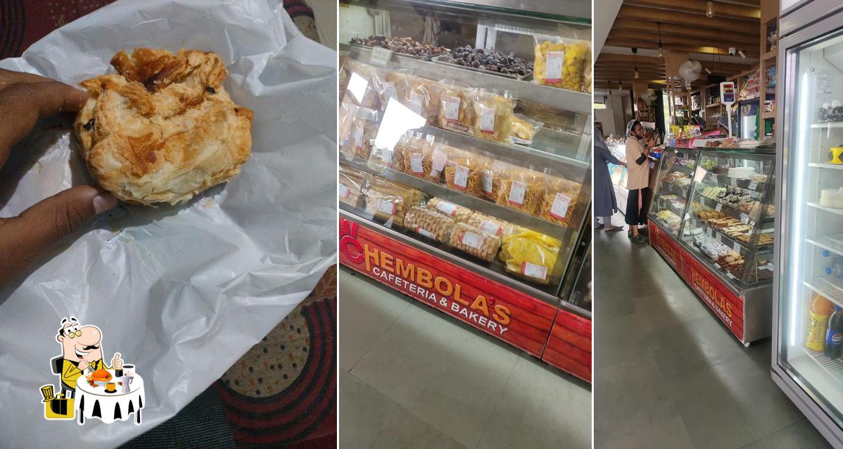 Food at Chembola's cafeteria & bakery