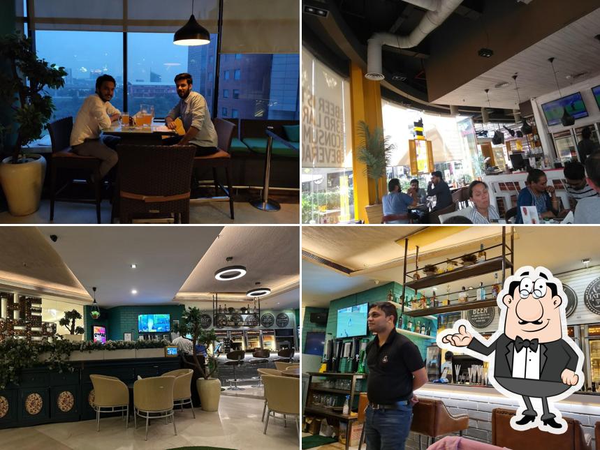 Take a seat at one of the tables at The Beer Café Take a seat at one of the tables at The Beer Café