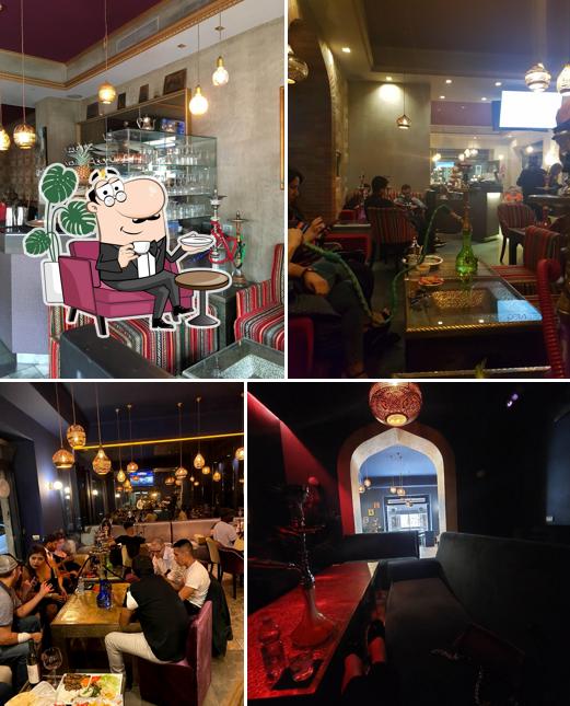 Gli interni di Sahara shisha bar